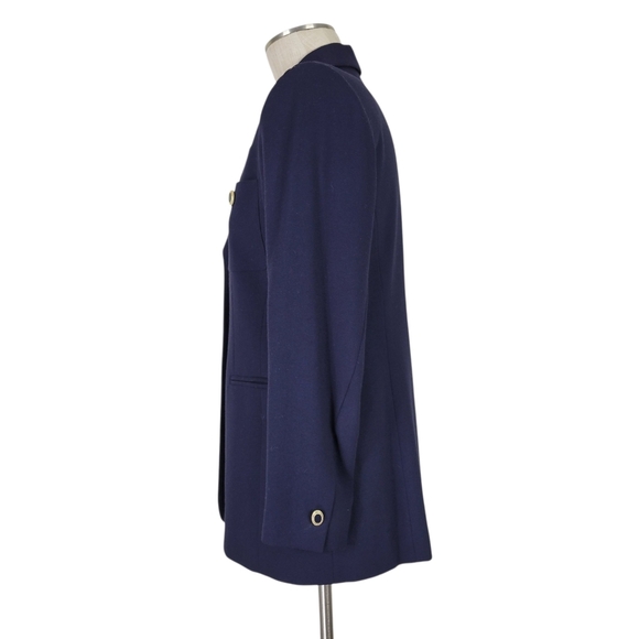 Kasper ASL Skirt Suit Size 6P Navy Longer Length 3 Button Blazer Pleated Petite - Picture 3 of 9